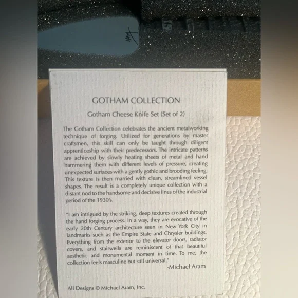 Michael Aram Black Cheese Knife Set - the Gotham collection - Picture 3 of 7